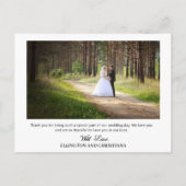 Elegant script bruiloft dank u 2 foto briefkaart (Achterkant)
