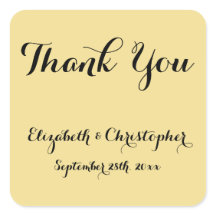 Elegant script bruiloft dank u gunst Stickers