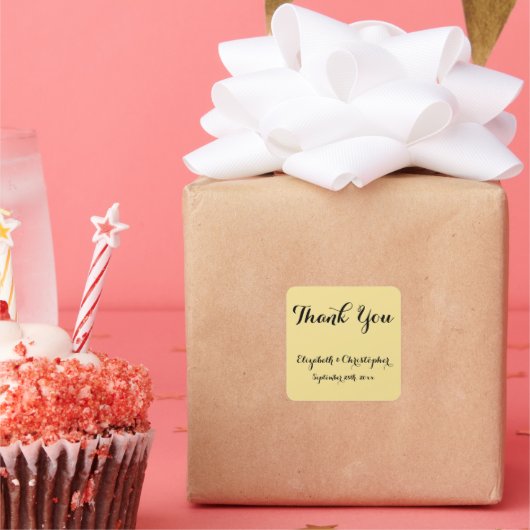 Elegant script bruiloft dank u gunst Stickers (Feest)