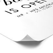 Elegant Script Bruiloft De Bar is Open Dranken  Poster (Hoek)