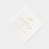 Elegant Script Bruiloft Folie Servetten (Rechts)