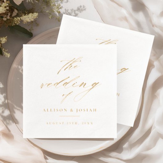 Elegant Script Bruiloft Folie Servetten