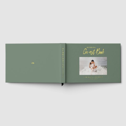 Elegant script bruiloft foto salie gastenboek (Volledig)