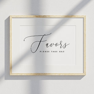 Elegant script bruiloft gunsten teken neem er een poster