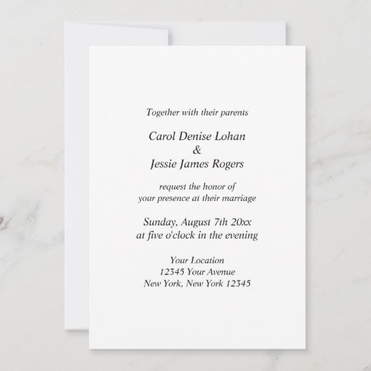 Elegant script bruiloft logo aangepaste uitnodigin kaart (Voorkant)