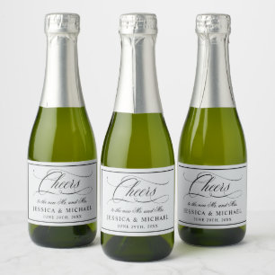 Elegant Script Bruiloft Mousserende Wijn Toast Sparkling Wijnetiket