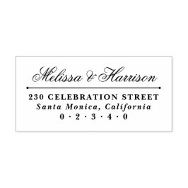 Elegant Script Bruiloft Namen Formeel Retouradres Rubberstempel