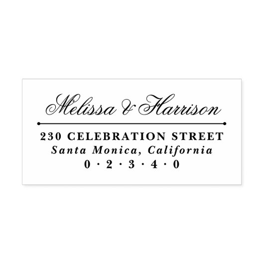 Elegant Script Bruiloft Namen Formeel Retouradres Rubberstempel (Afrduk)