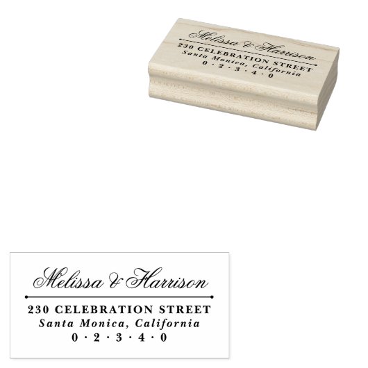 Elegant Script Bruiloft Namen Formeel Retouradres Rubberstempel (Gestempeld)