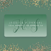 Elegant Script Bruiloft Ombre Groen Retouradres Etiket