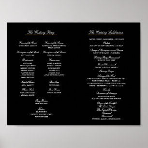 Elegant script bruiloft programma binnen downloade poster