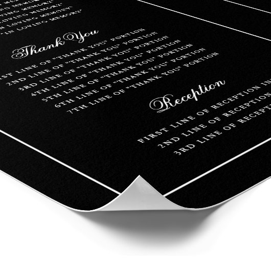 Elegant script bruiloft programma buiten downloade poster (Hoek)