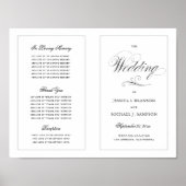 Elegant script bruiloft programma buiten downloade poster (Voorkant)