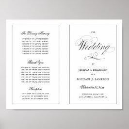 Elegant script bruiloft programma buiten downloade poster