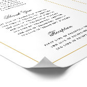 Elegant script bruiloft programma buiten downloade poster (Hoek)