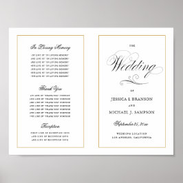 Elegant script bruiloft programma buiten downloade poster