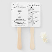 Elegant Script bruiloft programma en tijdlijn Handwaaier (Voorkant en achterkant)
