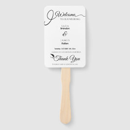 Elegant Script bruiloft programma en tijdlijn Handwaaier