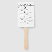 Elegant Script bruiloft programma en tijdlijn Handwaaier (Achterkant)