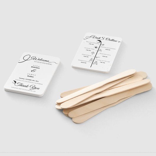 Elegant Script bruiloft programma en tijdlijn Handwaaier (Niet-gemonteerd)