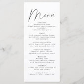Elegant Script Bruiloft Receptie Diner Menu (Voorkant)