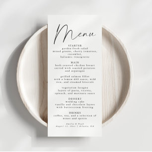 Elegant Script Bruiloft Receptie Diner Menu