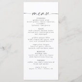 Elegant Script Bruiloft Receptie Diner Menu (Voorkant)