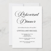 Elegant Script bruiloft repetitie diner Kaart (Voorkant)