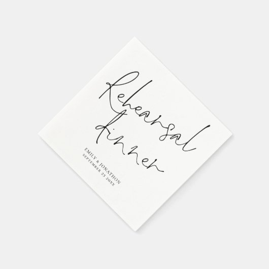 Elegant Script bruiloft repetitie diner Servet (Hoek)