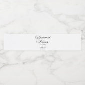 Elegant Script bruiloft repetitie diner Waterfles Etiket (Enkel label)