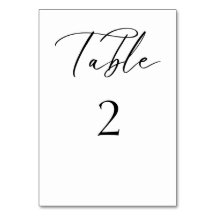 Elegant Script Bruiloft Tafel Kaart Zwart-wit