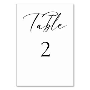 Elegant Script Bruiloft Tafel Kaart Zwart-wit