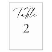 Elegant Script Bruiloft Tafel Kaart Zwart-wit (Voorkant)