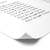 Elegant Script Bruiloft Tafel Zitgrafiek Poster (Hoek)