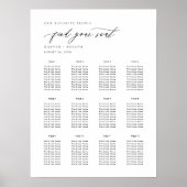 Elegant Script Bruiloft Tafel Zitgrafiek Poster (Voorkant)
