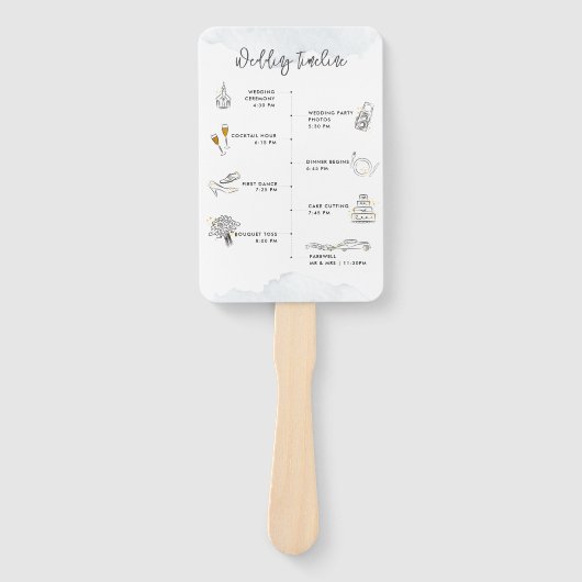 Elegant Script Bruiloft Tijdlijn en Welkom Handwaaier (Voorkant)
