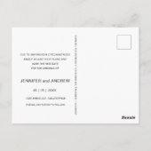 Elegant script bruiloft Verander de datum Briefkaa Briefkaart (Achterkant)