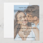 Elegant script bruiloft vervaagde foto uitnodiging (Voorkant / Achterkant)