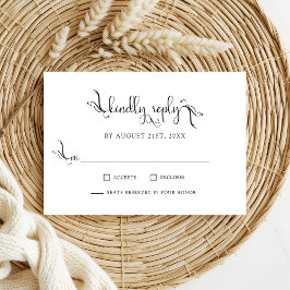 Elegant script bruiloft vriendelijk Replay RSVP-ka RSVP Kaartje