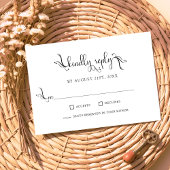 Elegant script bruiloft vriendelijk Replay RSVP-ka RSVP Kaartje