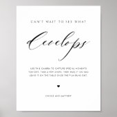 Elegant Script Bruiloft Wegwerp Camera Bord Poster (Voorkant)