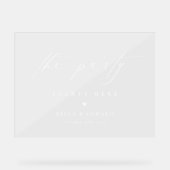 Elegant script bruiloft welkom acryl teken acryl bord (Voorkant)