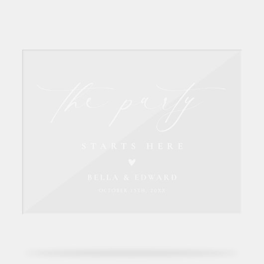 Elegant script bruiloft welkom acryl teken acryl bord (Voorkant)