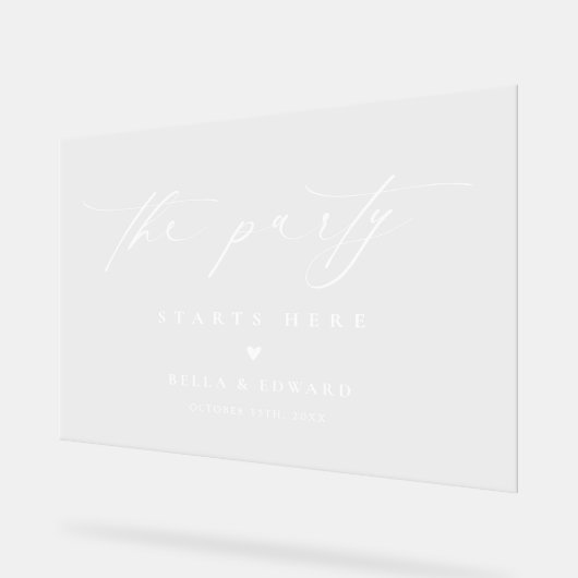 Elegant script bruiloft welkom acryl teken acryl bord (Hoek)