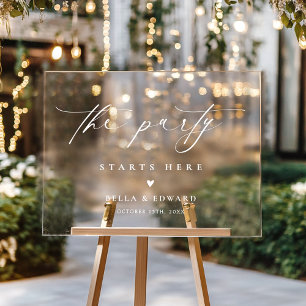 Elegant script bruiloft welkom acryl teken bord