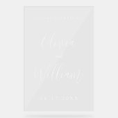 Elegant script bruiloft welkom transparant acryl bord (Voorkant)