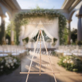 Elegant script bruiloft welkom transparant acryl bord