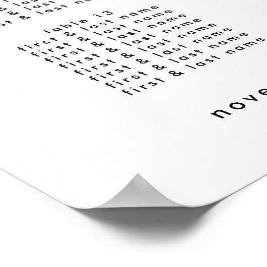 Elegant Script bruiloft welkom zitgrafiek Poster (Hoek)