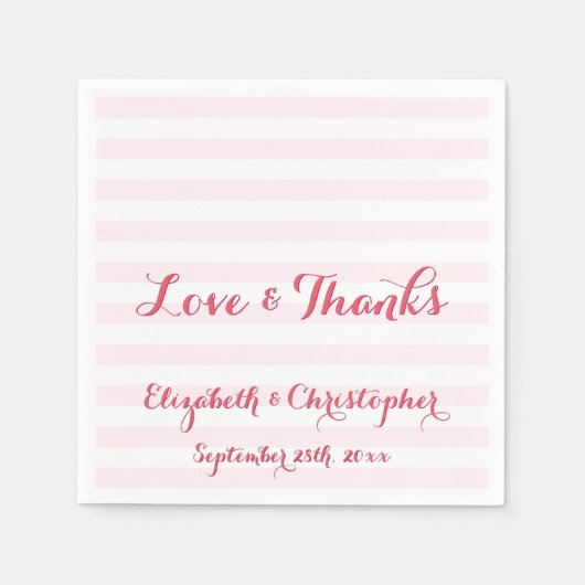 Elegant script bruiloftsfeest liefde dank je papie servet (Voorkant)