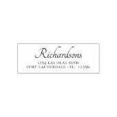 Elegant Script Bruiloftsfeest Retouradres Self-i Zelfinktende Stempel (Design)